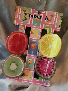 Piper K Fruit-Themed Hair Clips Btand New Lemon Kiwi Watermelon Orange Ls